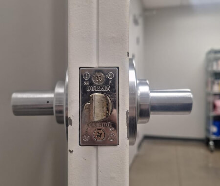 Commercial lock replacement on business door in Waco, TX