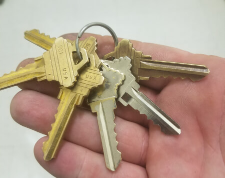 Home lock rekeying and key replacement keys by locksmith in Houston TX