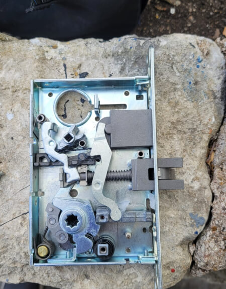 Mortise lock repair by Texas Premier Locksmith technician