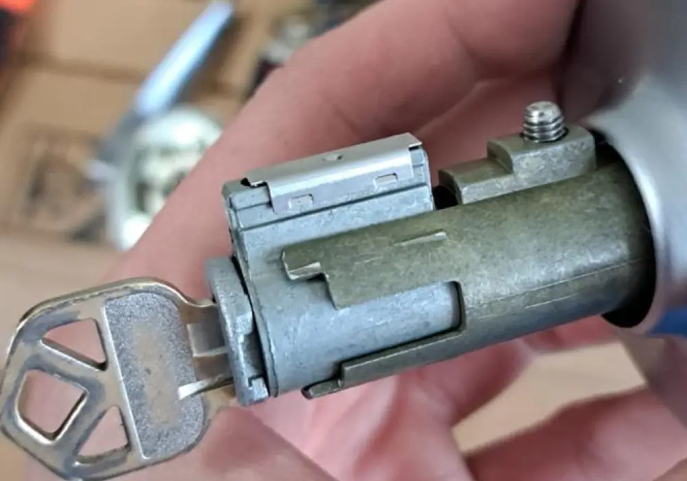 Residential lock cylinder rekeyed by a locksmith
