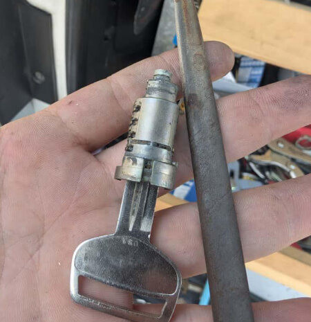 Worn ignition lock cylinder during ignition lock replacement in Killeen, TX