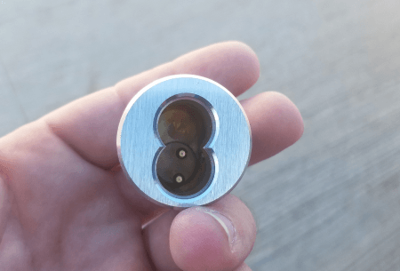 Worn house lock cylinder serviced by residential locksmith Austin